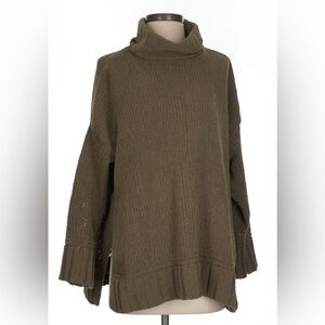 Aerie~ Women’s Turtleneck Sweater w/ Side Slits~Olive~Size S
